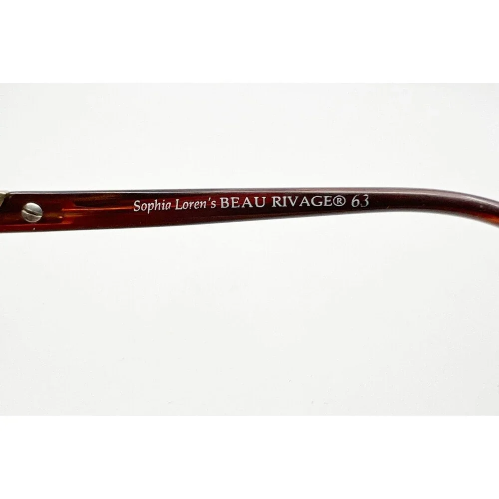 Sophia Loren Beau Rivage 63 Eyeglasses Womens Burgundy Gold Filigree 50-18-135